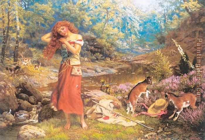 Audrey's Toilette painting - Arthur Hughes Audrey's Toilette art painting
